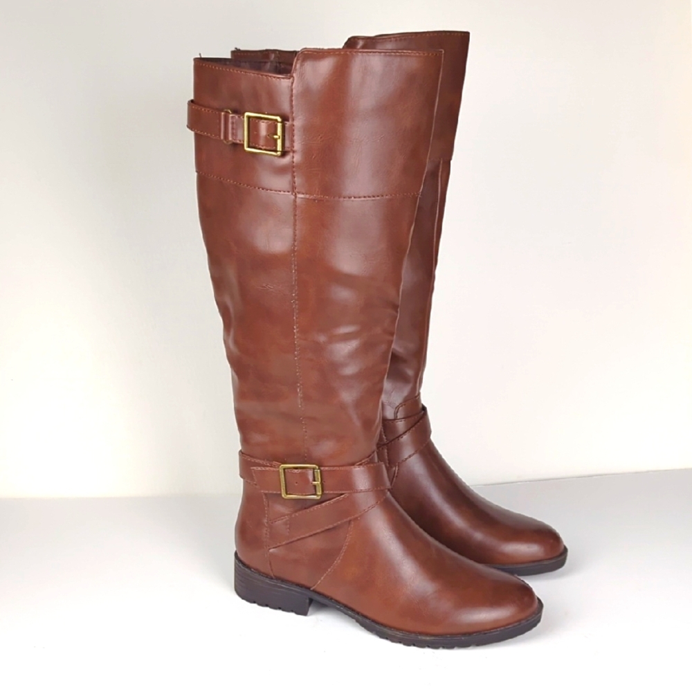 KIM ROGERS New Women's Brown Leather Hayes Riding Boots Size 6